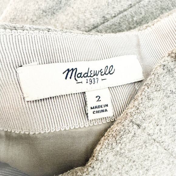 Madewell Gray Banded Pattern Pencil Skirt Wool Size 2 - Picture 3 of 6
